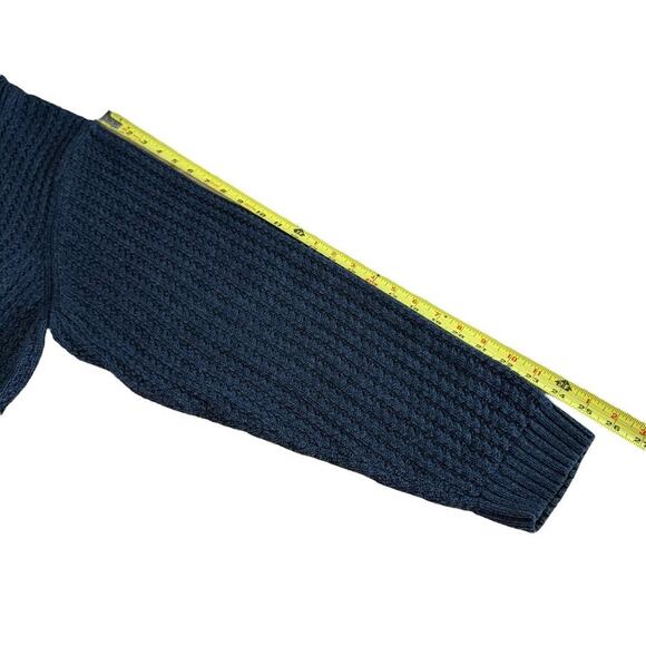 Eddie Bauer Mens Fisherman Sweater XL Pull Over Cable Knit Blue Fishermancore - Picture 7 of 7
